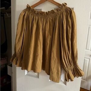 Suzi Kondi Mustard Off-Shoulder Blouse